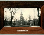Faux Wood Frame Independence Hall Philadelphia PA Rotograph DB Postcard D14 - $4.90