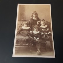 CDV Four Girls Posing At Childs Art Gallery Marquette Michigan 4.25 x 6.5 - £7.18 GBP