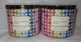 Bath &amp; Body Works 3-wick Scented Candle Set Lot Of 2 Love Always Wins - £55.56 GBP