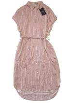 NWT MM. Lafleur Nikita in Blush Ivory Morse Code Stretch Silk Shirt Dress S - £74.70 GBP