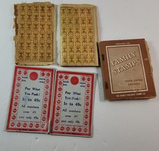 Vintage Lot of 2 Pay What You Push &amp; Family Stamps Booklet 1950&#39;s 60&#39;s Ephemera - £9.48 GBP
