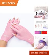Breathable Fingerless UV Gloves for Gel Nail Care – Pink, Washable &amp; Reu... - $16.78