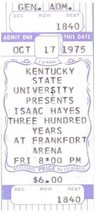 Vintage Isaac Hayes Ticket Stub Octobre 17 1975 Frankfort Ky Inutilisé - £40.15 GBP