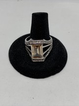Stunning Silver Tone Simulated Light Orange Stone Ring  Size 11  KG - $14.85