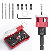 5 Pcs Countersink Drill Bit Set With Low Friction Depth Stop,Countersink, Red - $40.94