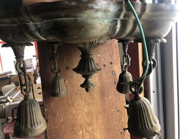 ￼ LIGHT FIXTURE Perkins Brass￼ Antique 4 Lite Large Pan - $890.01