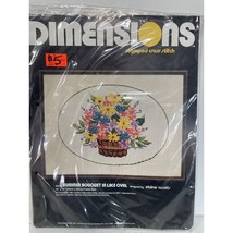 Dimensions Stamped Cross Stitch Summer Bouguet in Lace Oval Craft Kit #3029 - $22.49