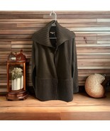 NWT Mystree Womens Sweater Cardigan SIZE Large Brown Knit soft fuzzy - $41.96 CAD