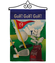 Golf!, Golf! Burlap - Impressions Decorative Metal Wall Hanger Garden Flag Set G - £27.06 GBP