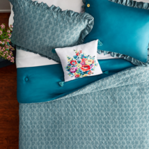 Pioneer Woman ~ Tossed Floral Teal ~ 4 Pc. ~ Full/Queen Comforter Set ~ 92 x 96 - £44.31 GBP