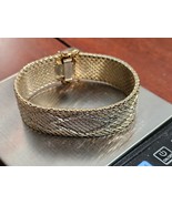 Decesare Italy 14k Gold Plated Diamond Pattern Mesh Bracelet - $98.95