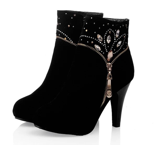 Hot sales women shoes Ankle boots fashion Rhinestone winter boots Nubuck Leather - £184.69 GBP