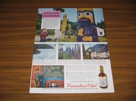 1947 Print Ad Canadian Club Whiskey Totem Poles Alaska - £12.11 GBP