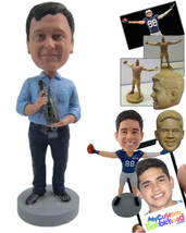 Personalized Bobblehead Businessman Celebration With A Bottle Of Wine - Careers  - £71.41 GBP