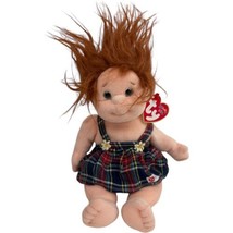 Ty Beanie Kids Ginger Plaid Dress 1992 Soft Plush Doll Stuffed Toy Vintage 10.5&quot; - £5.68 GBP