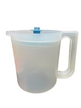 Retro Tupperware Pitcher Blue Lid Push Button Seal 1575-5 1.5 quart Cott... - £13.28 GBP