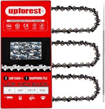 3Pc 8 Inch Replacement Chain For Ryobi P4360 Ry43160 P4361, 8, 33 Dl 90M... - $26.90