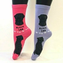 2 PAIRS Foozys Women&#39;s Socks BLACK LAB, Canine Collection, NEW - £7.06 GBP