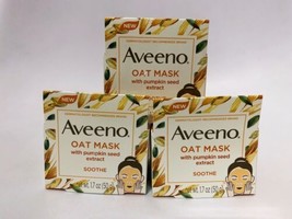 Aveeno Oat Mask With Pumpkin Seed Extract Smooth 1.7oz Lot Of 3 - £18.68 GBP