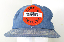 Vintage Caun Co Industrial Supplies Cortez Colorado Snapback Hat Denim P... - £15.49 GBP