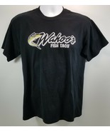 V) Wahoo&#39;s Fish Taco Advertising Men&#39;s Black T-Shirt Medium - £15.56 GBP