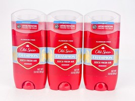 Old Spice Champion Deodorant Aluminum Free Scent Of Fresh Air 3 oz Ea Lot Of 3 - £17.72 GBP