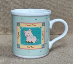 Vintage Mint Green Pig Mug Cup Perfect Pals Stoneware Farm Cottage Core ... - $22.77