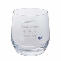 Chichi Gifts 2 Sapphire Anniversary 45 Years Together Pair of Dartington Tumbler - £19.65 GBP