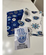 Bundle 16x24 Evil Eye Kitchen Towels And Hamsa Hand Car Decal 4 1/2 Inches - $222.02 MXN