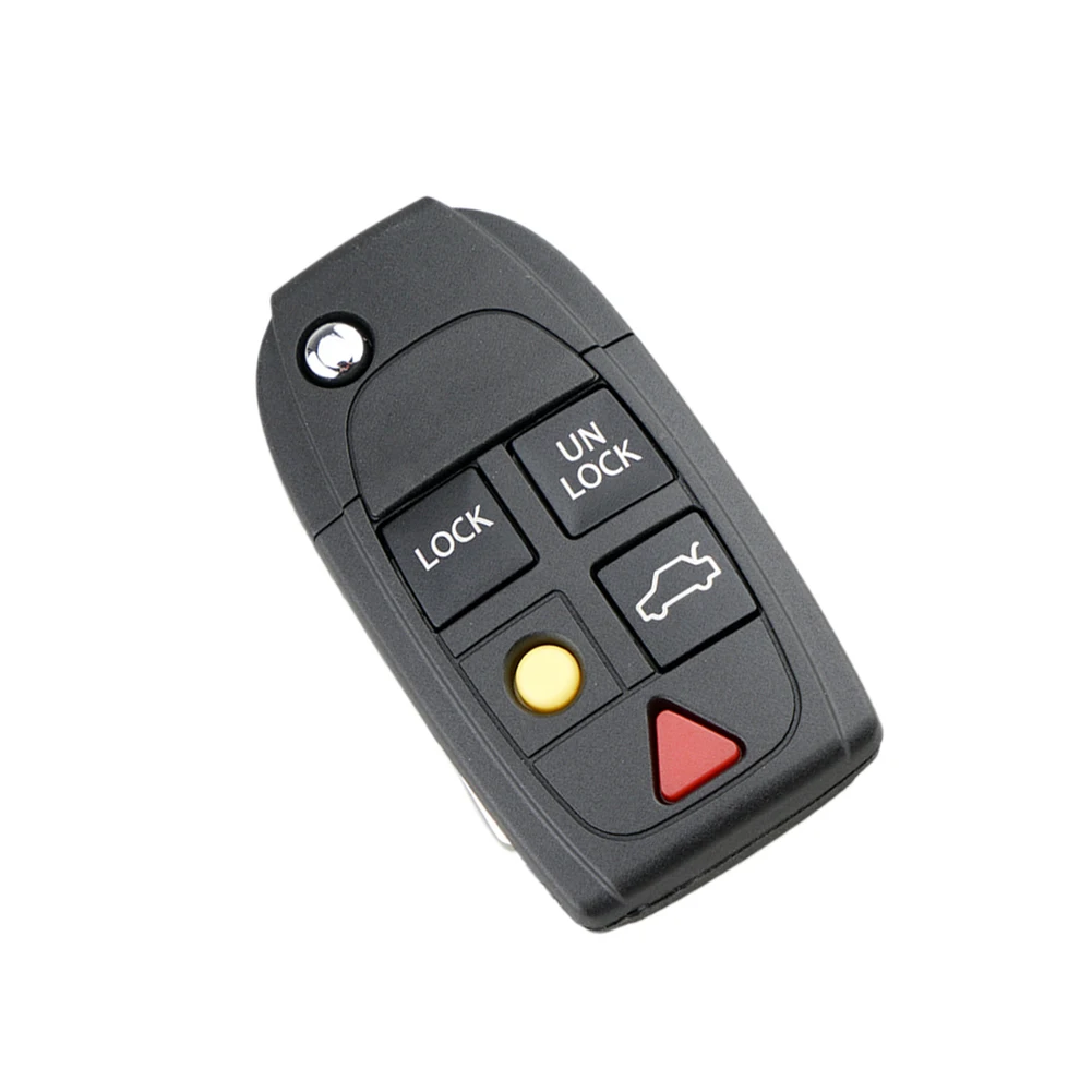 5 Buttons Flip Folding Key Fob Case Replacement for Volvo S60 S80 V70 XC70 XC9 - £12.05 GBP