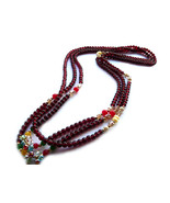 Triple Necklace, Long Triple Necklace, Multi Strand Necklace, Long neckl... - $45.13 CAD