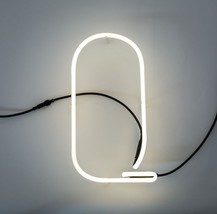 SELETTI By Vegaz Selab Wall Lamp Alphabet Letter &#39;Q&#39; Art Neon White Heig... - £66.03 GBP