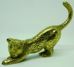 CHARMING TFM FRANKLIN MINT MINIATURE EMBOSSED CAT PANTHER FIGURINE 1986 - £15.98 GBP