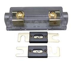 100A Anl Fuse Holder Distribution Inline 0 4 8 Ga Gold Plated Free Anl Fuse - £20.90 GBP