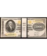 $100,000 In 1878 $5,000 Bills Play/Prop Money US Notes James Madison USA - £11.00 GBP