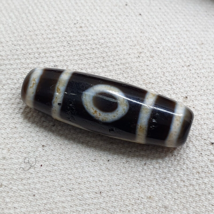 Old Tibetan Himalayan 3 Eyes pattern BON Dzi Agate Bead Amulet - £116.03 GBP