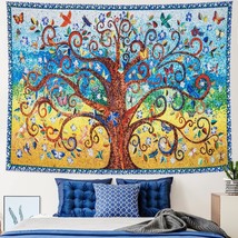 Tree Of Life Tapestry Wall Hanging Psychedelic Trippy Hippie Blanket Art Decor - £19.58 GBP