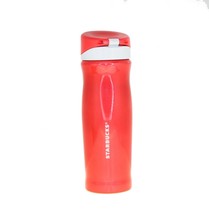Starbucks Coral Red Stitch Criss Cross Embroidery Stainless Steel Tumbler 16OZ - £71.84 GBP