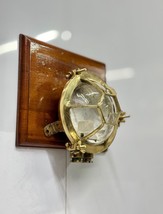 Vintage Ship Salvaged Old Brass Metal Bulkhead Turtle Wall Mount Deck Light - $287.10