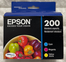 Epson 200 Cyan Magenta Yellow Ink T200520 T200220 T200320 T200420 OEM Exp 2024+ - £16.62 GBP