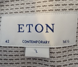 ETON Dress Shirt Men Large L 42 16.5 Check Contemporary Twill - $32.62