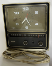 Vintage RCA Vibra RVS 852B AM FM Alarm Clock Radio Desert Beige Tested W... - £39.53 GBP