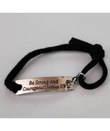 Scripture Bracelet ~ Be Strong And Courageous ~ Joshua 1:9 ~ Black &amp; Silver - $20.00