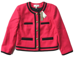 NWT J.Crew Lady Jacket in Berry Pink Double-Serge Wool Cropped Blazer 0 - £77.58 GBP