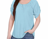 NY Collection Petite Size Short Sleeve Round Neck Henley Top Size PXL Pu... - £17.13 GBP