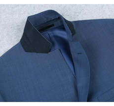 Men's Renoir Wool Blend Slim Fit 2pc Suit Sharkskin Texture 557-1 Blue image 4