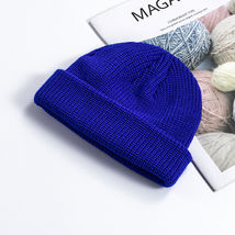 Thick Beanie warm Plain Knit Hat Baggy Cap Cuff Slouchy Skull Hats Ski Blue - £9.76 GBP