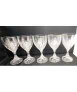 Mikasa Crystal Park Ridge 5 Wine Glasses Hand Blown Lovely 1998 - 2004 - $134.65 CAD