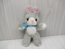 Little Gray white hungry bunny blue bow plush book character toy Joshua Morris - £4.92 GBP