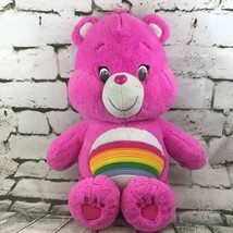 Care Bears CHEER BEAR Pink Rainbow 2015 20&quot; Plush Stuffed Animal Just Play - £15.78 GBP